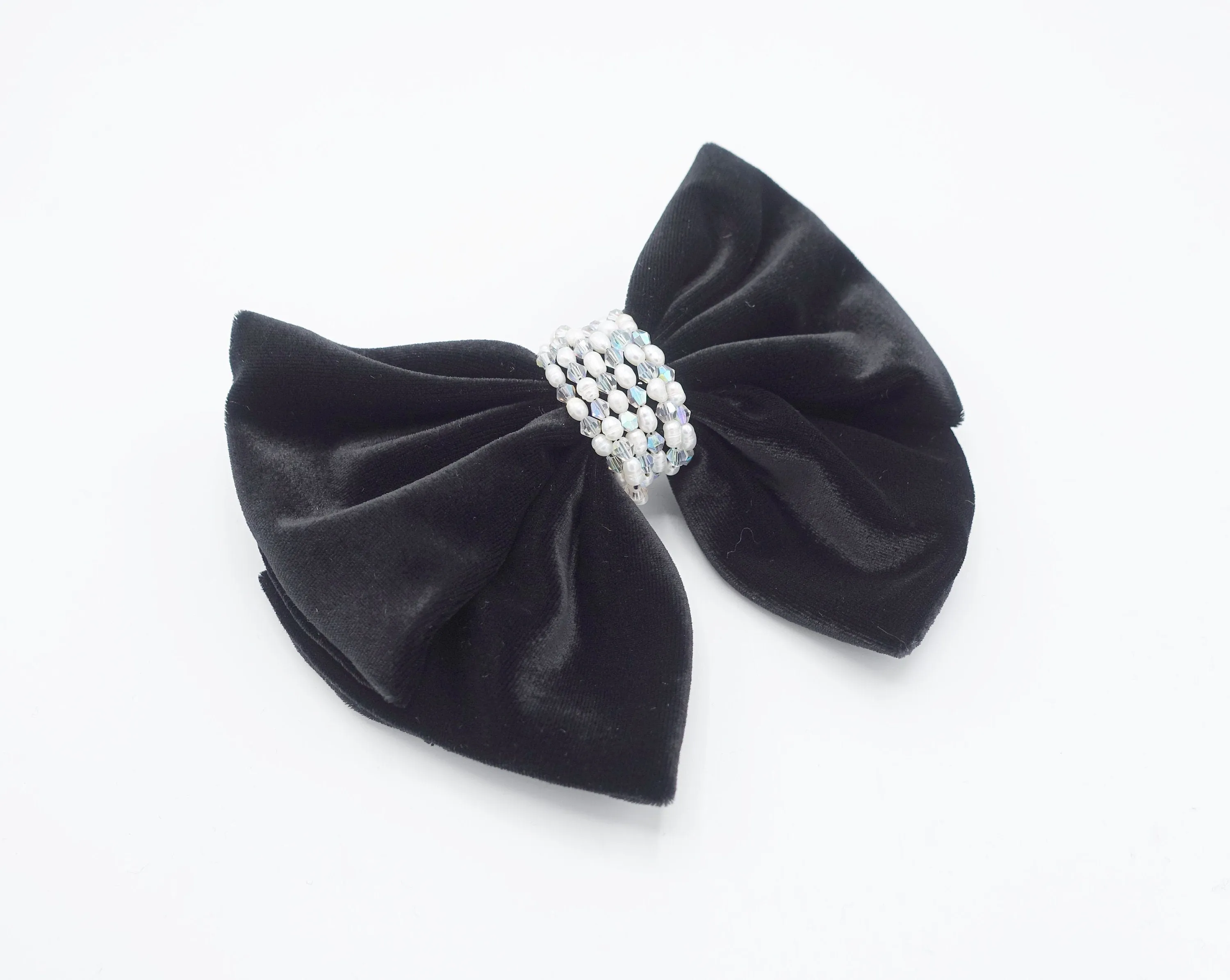 pearl wrap velvet hair bow for women luxury style hair accessory for women