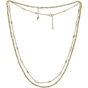 Pearls of the Orient Clara Peridot Double Chain Necklace - Green