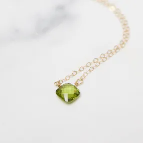 Peridot Cushion Necklace