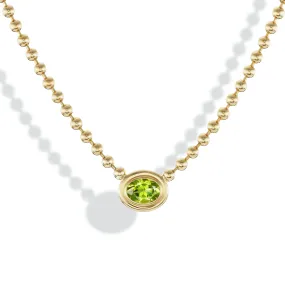 Peridot Double Bubble Bezel Necklace