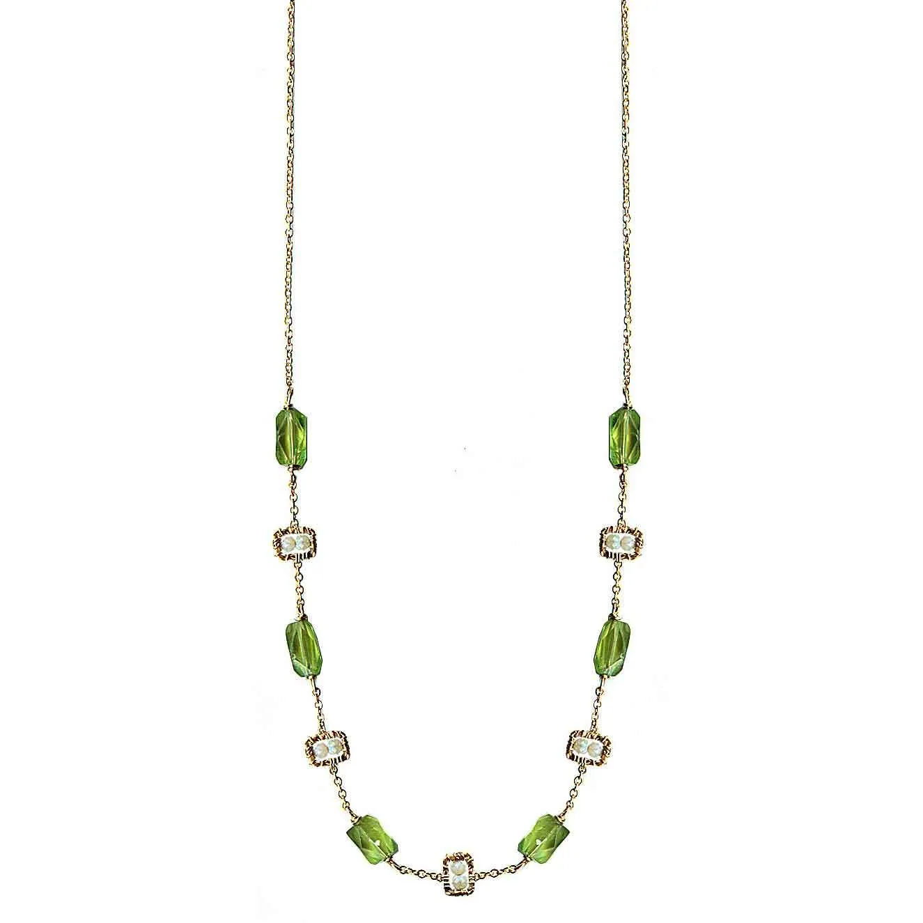 Peridot Necklace 4673 A with Australian Opal by Michelle Pressler Jewelry