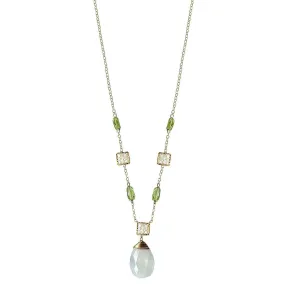 Peridot Necklace 4703 with Australian Opal and Moonstone by Michelle Pressler Jewelry