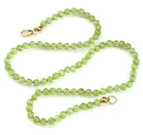 Peridot Necklace with Gold Filled Trigger Clasp