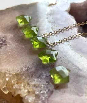 Peridot Star Necklace, August Birthstone Necklace