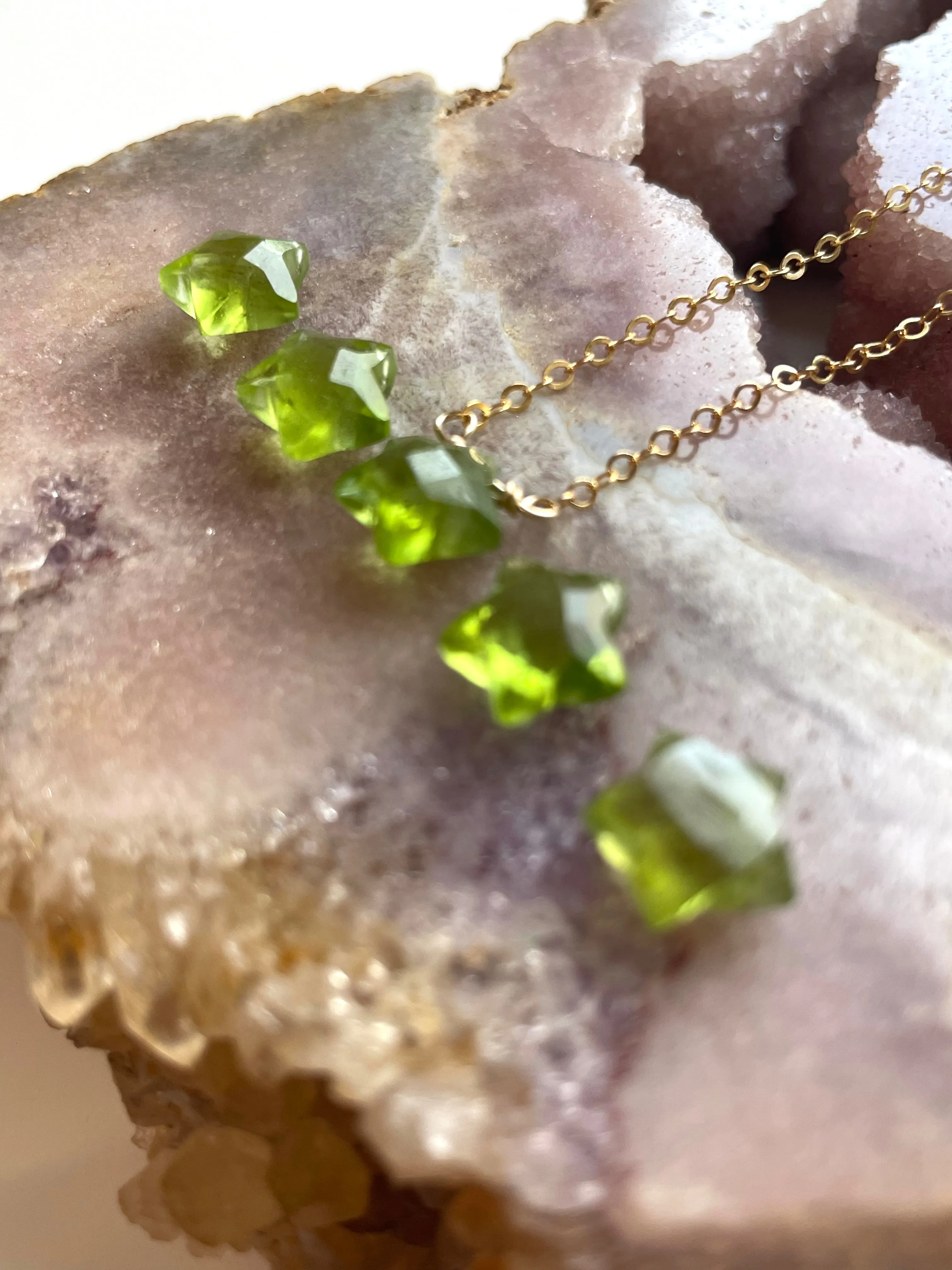 Peridot Star Necklace, August Birthstone Necklace