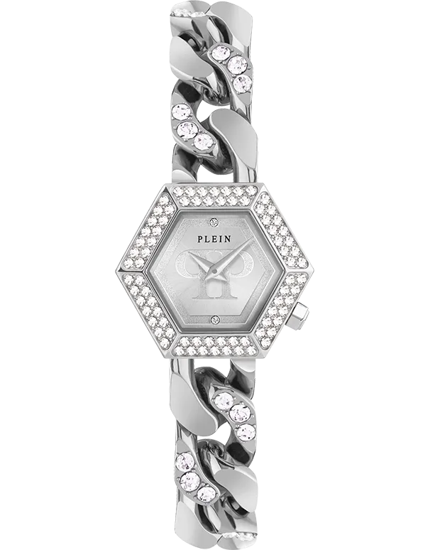 Philipp Plein - The Hexagon Quartz Groumette Crystal 28mm Watch - PWWBA0123 - 788075