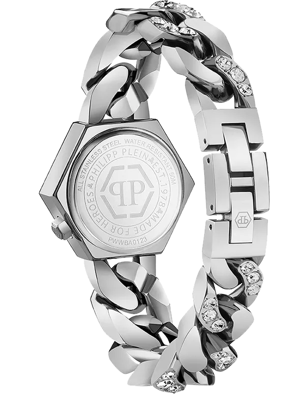 Philipp Plein - The Hexagon Quartz Groumette Crystal 28mm Watch - PWWBA0123 - 788075