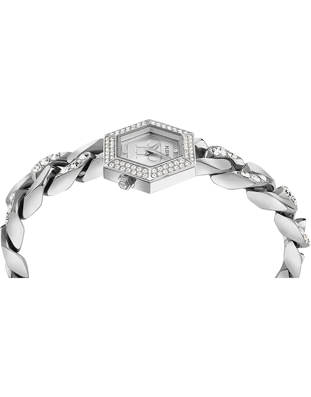 Philipp Plein - The Hexagon Quartz Groumette Crystal 28mm Watch - PWWBA0123 - 788075