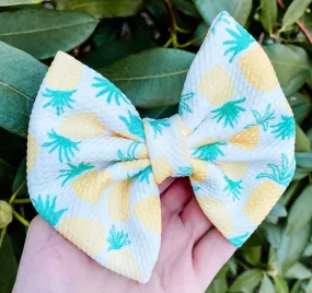 Pineapple Liverpool Fabric Bow Headband | Hair Clip