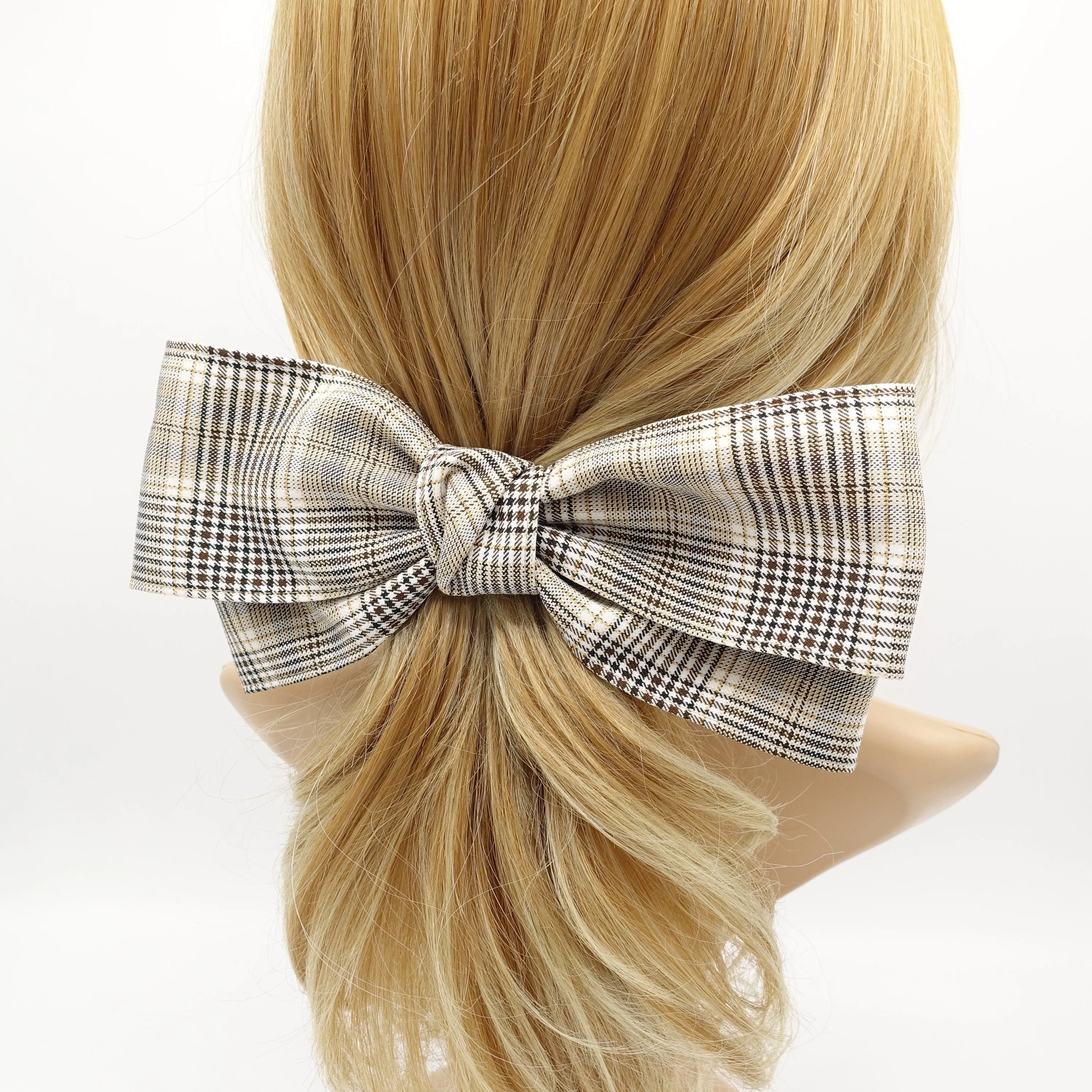 plaid hair bow office hair accessory for women