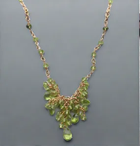 Pom Jewelry Necklace, Peridot in Gold Fill