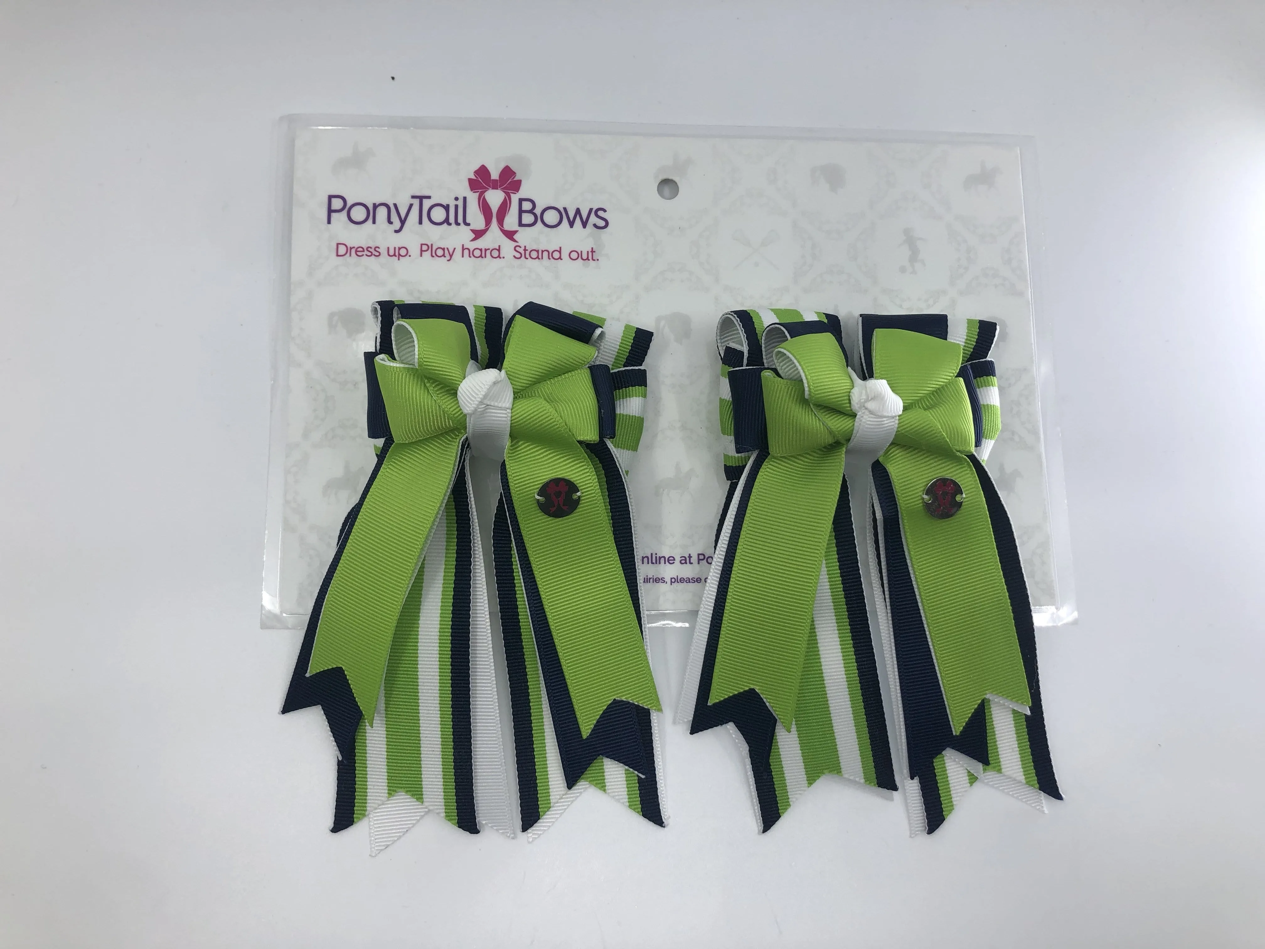 PonyTail Bows- Bella Lime PonyTail Bows