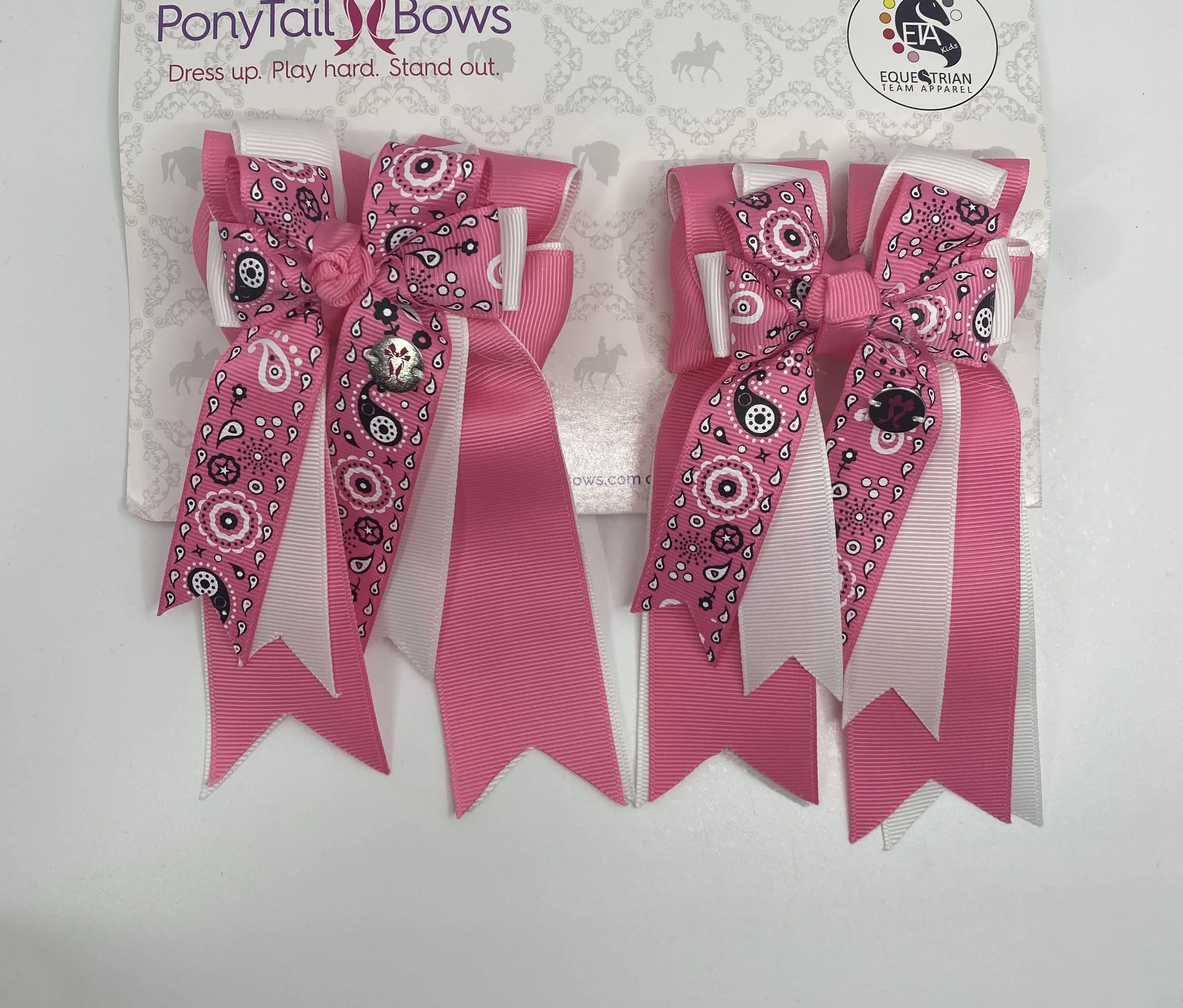 PonyTail Bows- Hot Pink Bandana Bows