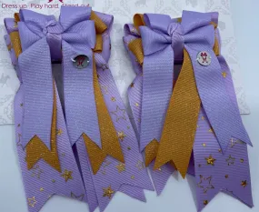 PonyTail Bows- Starry Night Lavender