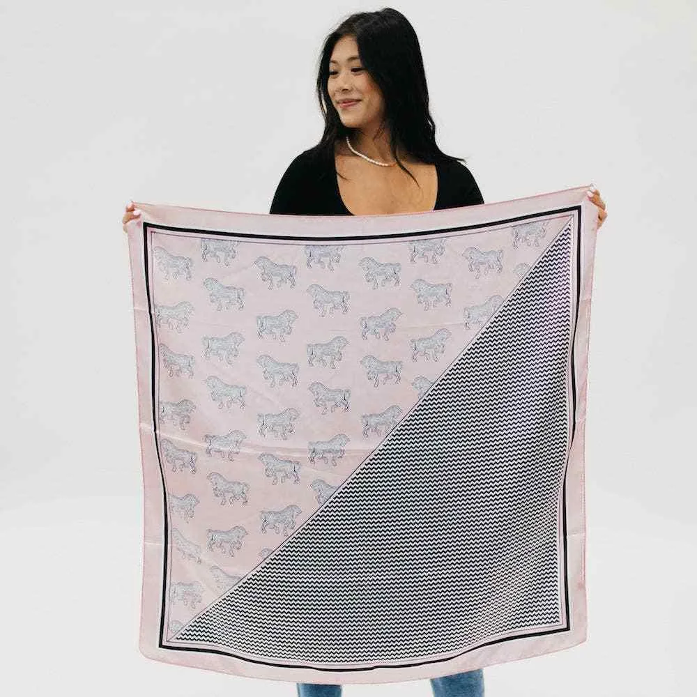 Pretty Simple | Printed Equestrian Hair Scarf: Bubblegum Pink