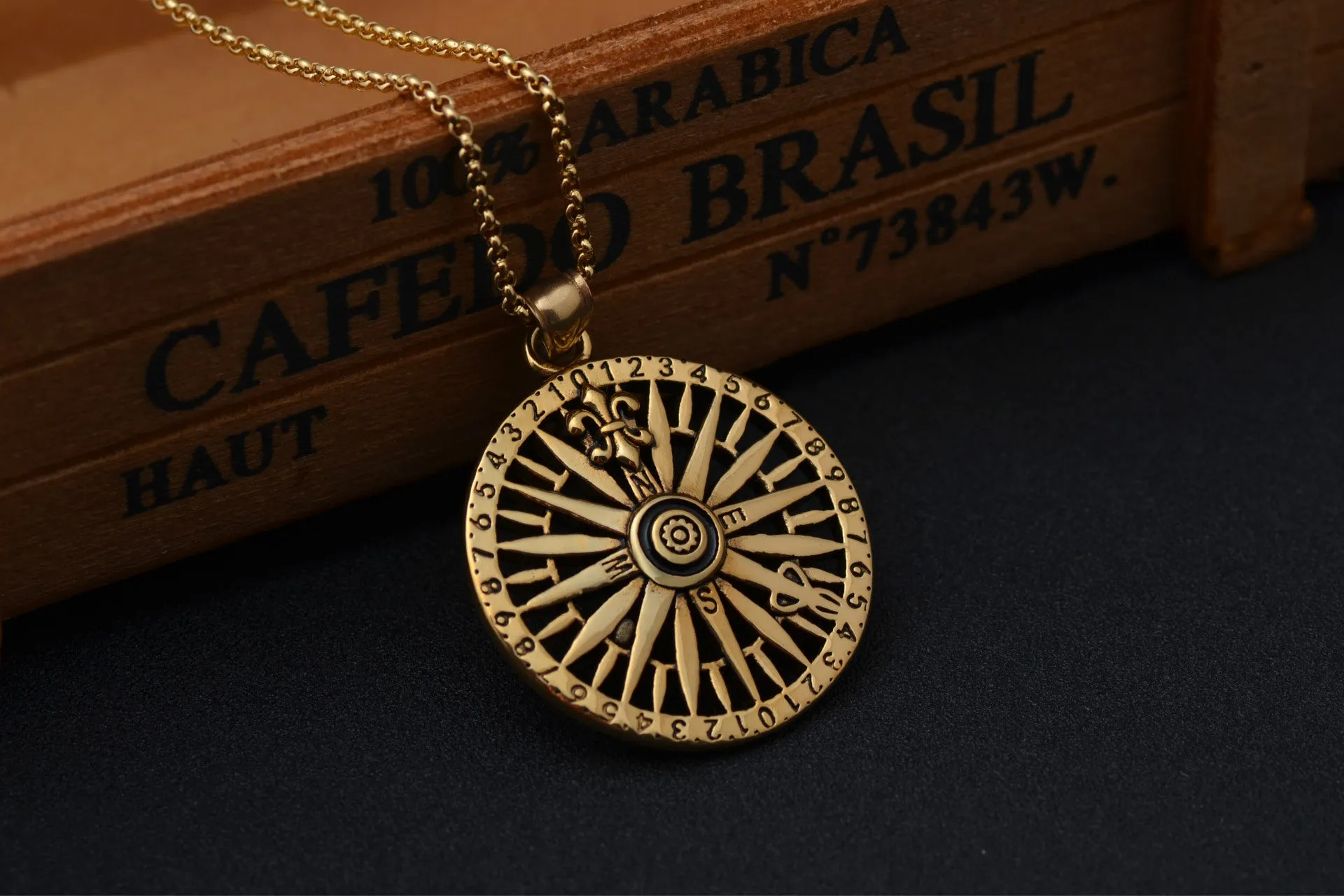 Punk Retro Titanium Steel Necklace Men's Stainless Steel Pendant