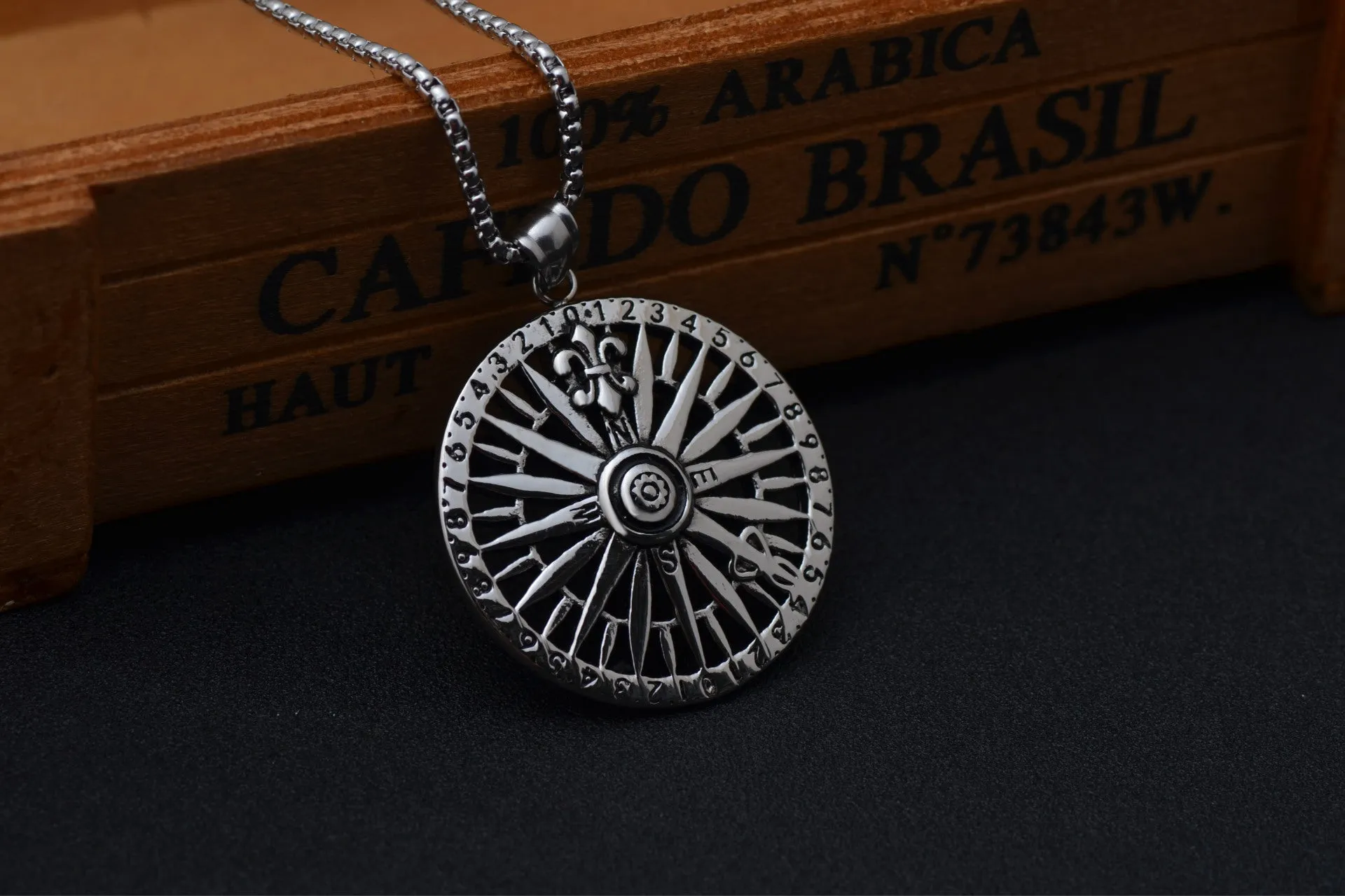 Punk Retro Titanium Steel Necklace Men's Stainless Steel Pendant