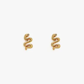 Pura Vida Snake Gold Stud Earrings