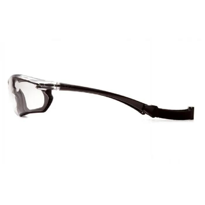 Pyramex Crossovr SBG10610DT Safety Glasses Clear H2X Anti Fog Lens Black and Gray Temples, One Size, 1 Each