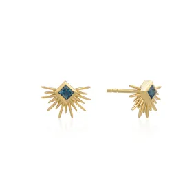 Rachel Jackson Electric Goddess Blue Topaz Stud Earrings - Gold