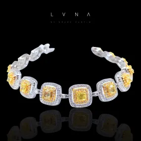 Rare Yellow Studded Diamond Bracelet 14kt