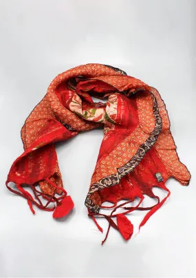 Red Orange Eco Friendly Felt Wool Scarf