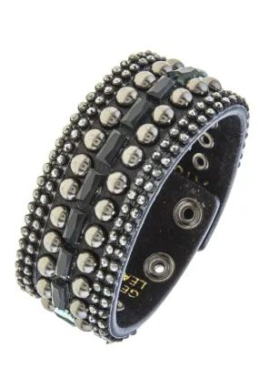 Rhinestone and stud accent band bracelet