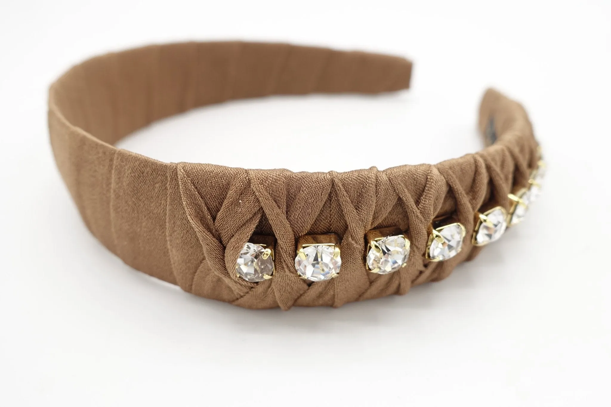 rhinestone embellished headband twist wrap hairband women hair accessory