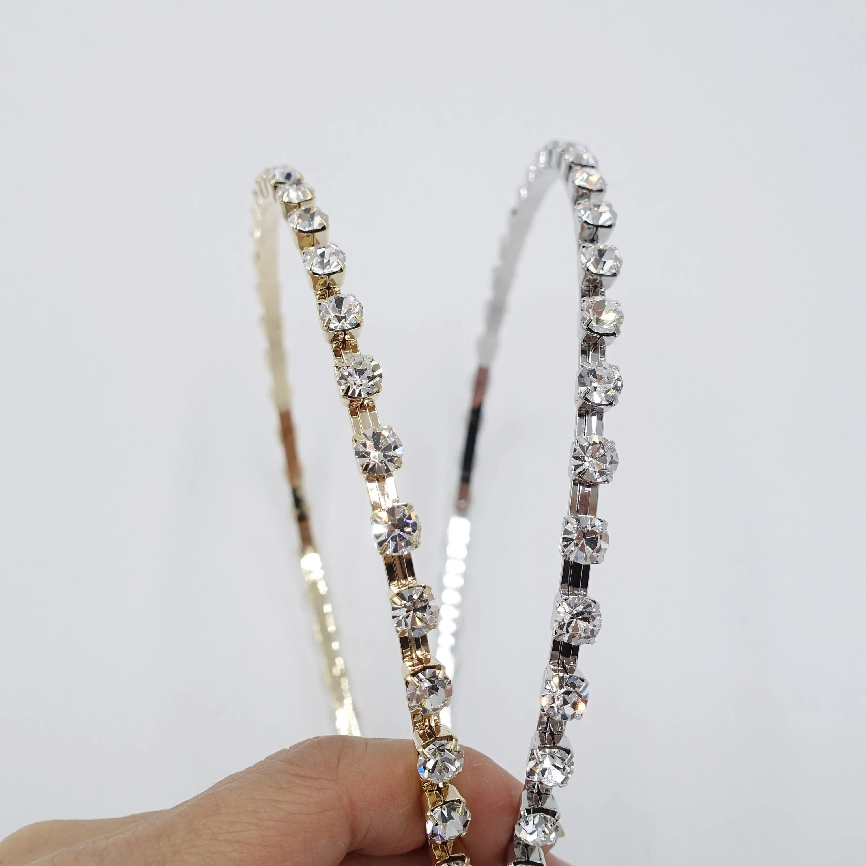 rhinestone embellished metal thin headband