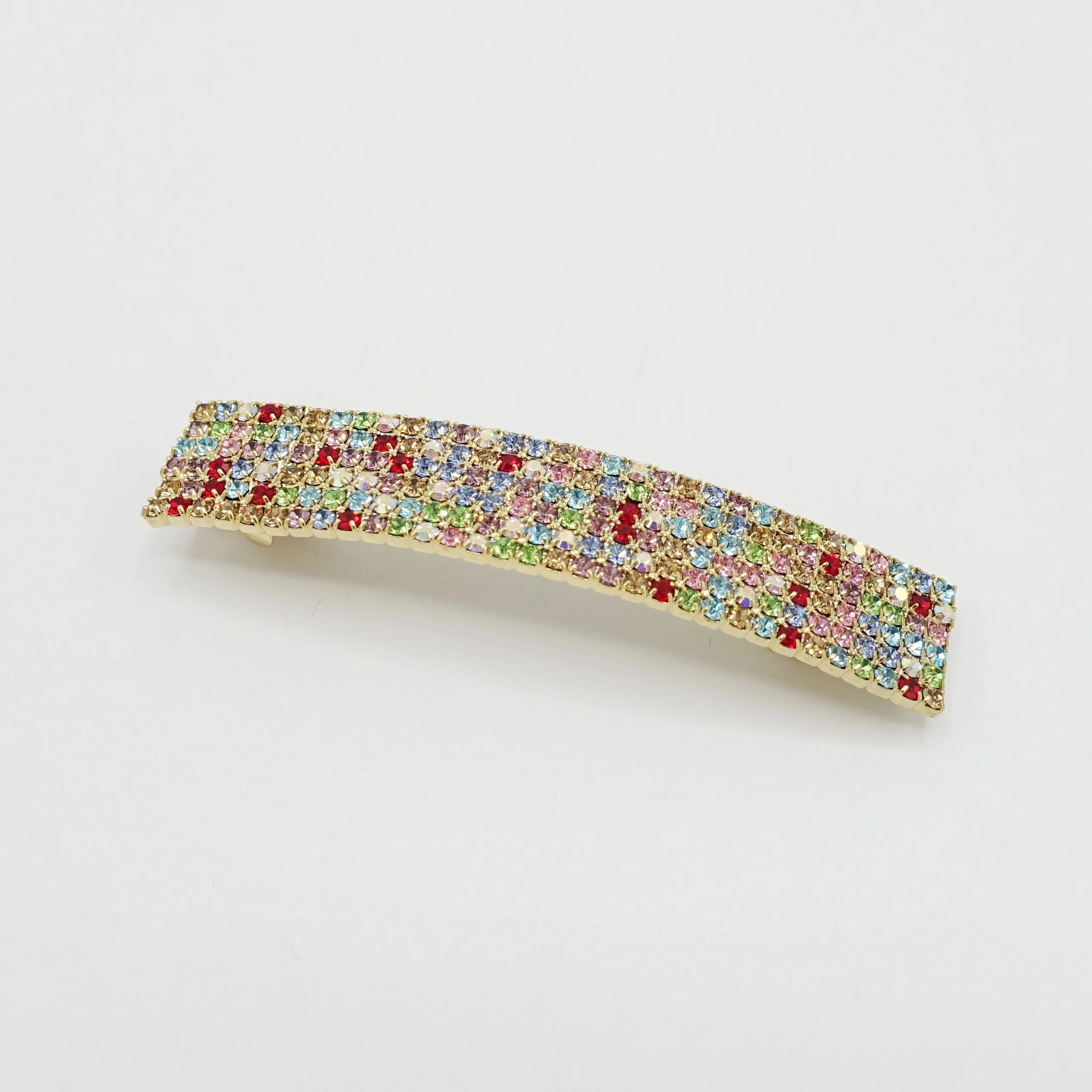 rhinestone embellished rectangle mini hair barrette woman hair accessories