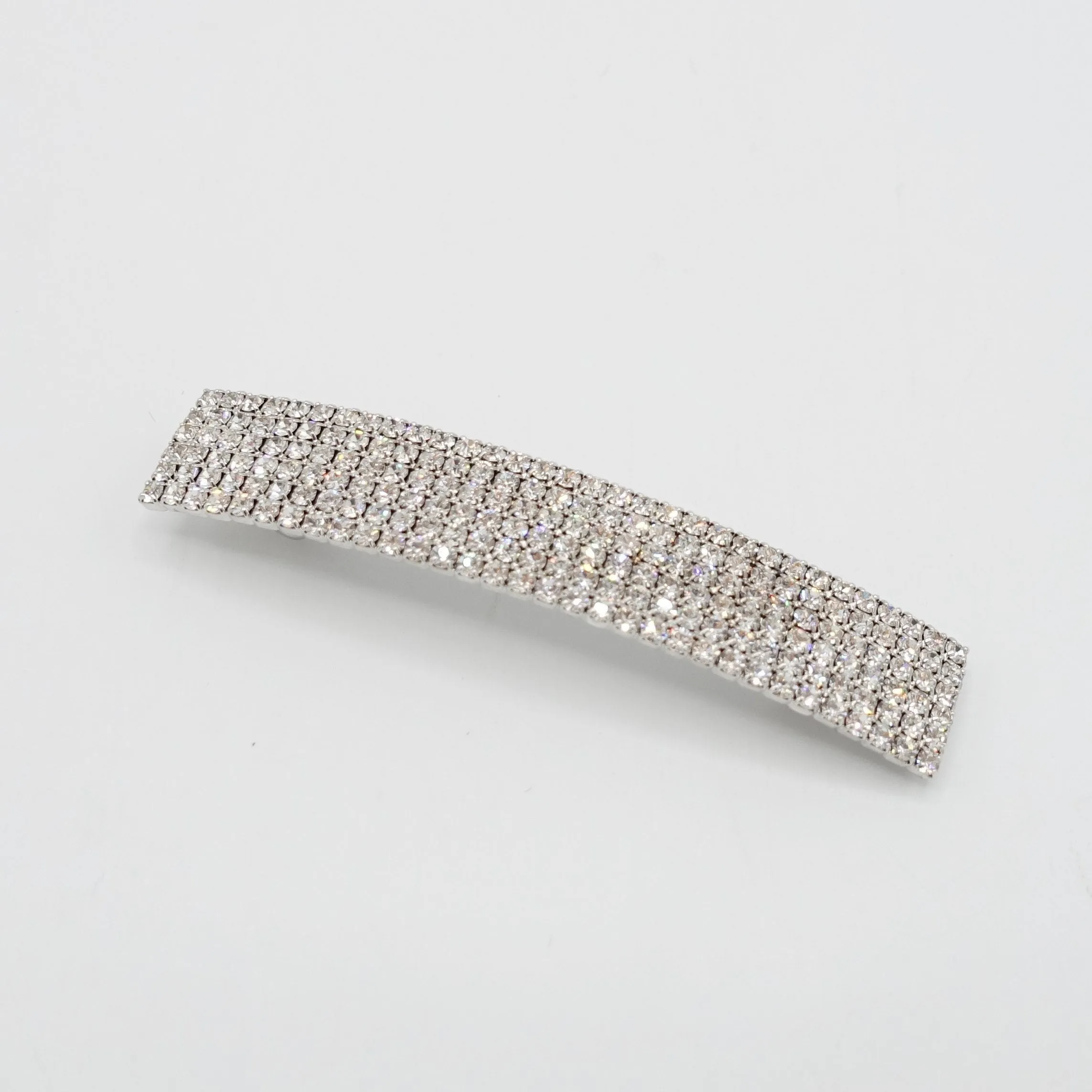 rhinestone embellished rectangle mini hair barrette woman hair accessories