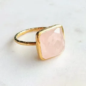 Rose Quartz Vermeil Cocktail Ring