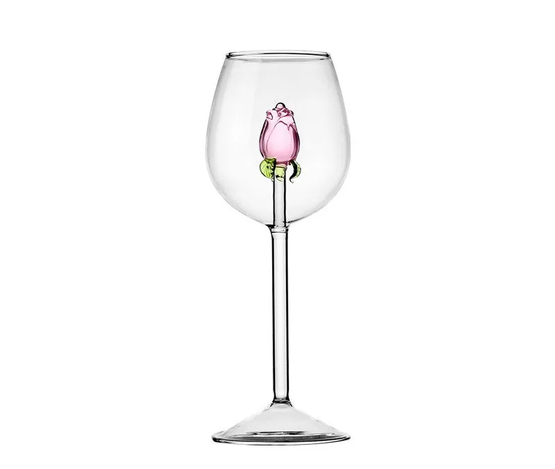 ROSE SHAPED HAND MADE WINE GLASS - Set of 2