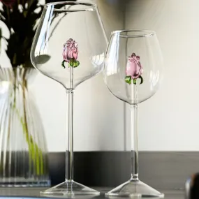 ROSE SHAPED HAND MADE WINE GLASS - Set of 2