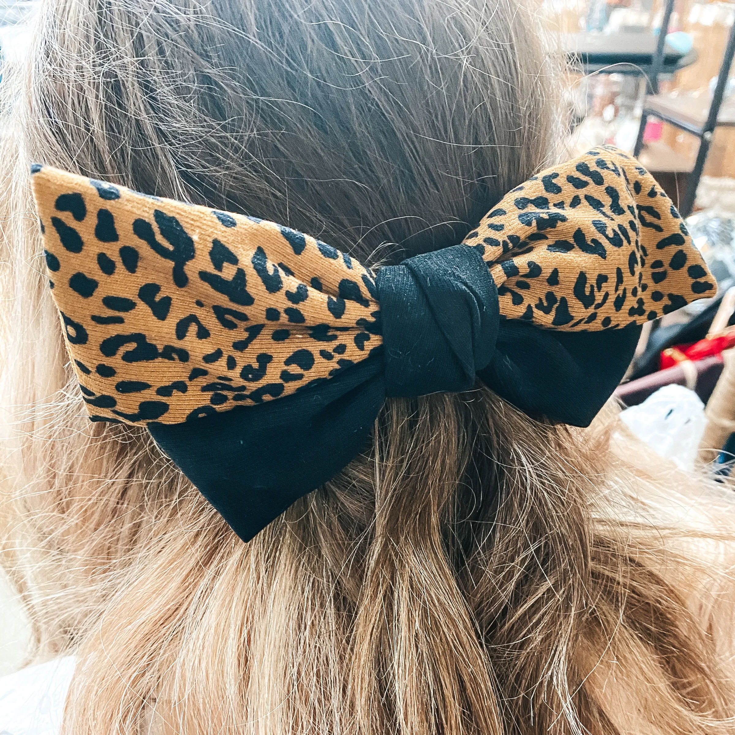 Rule the Day Bow in Black/Leopard Print