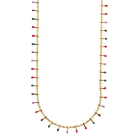 Sasha - Multi Color Enamel Necklace Stainless Steel