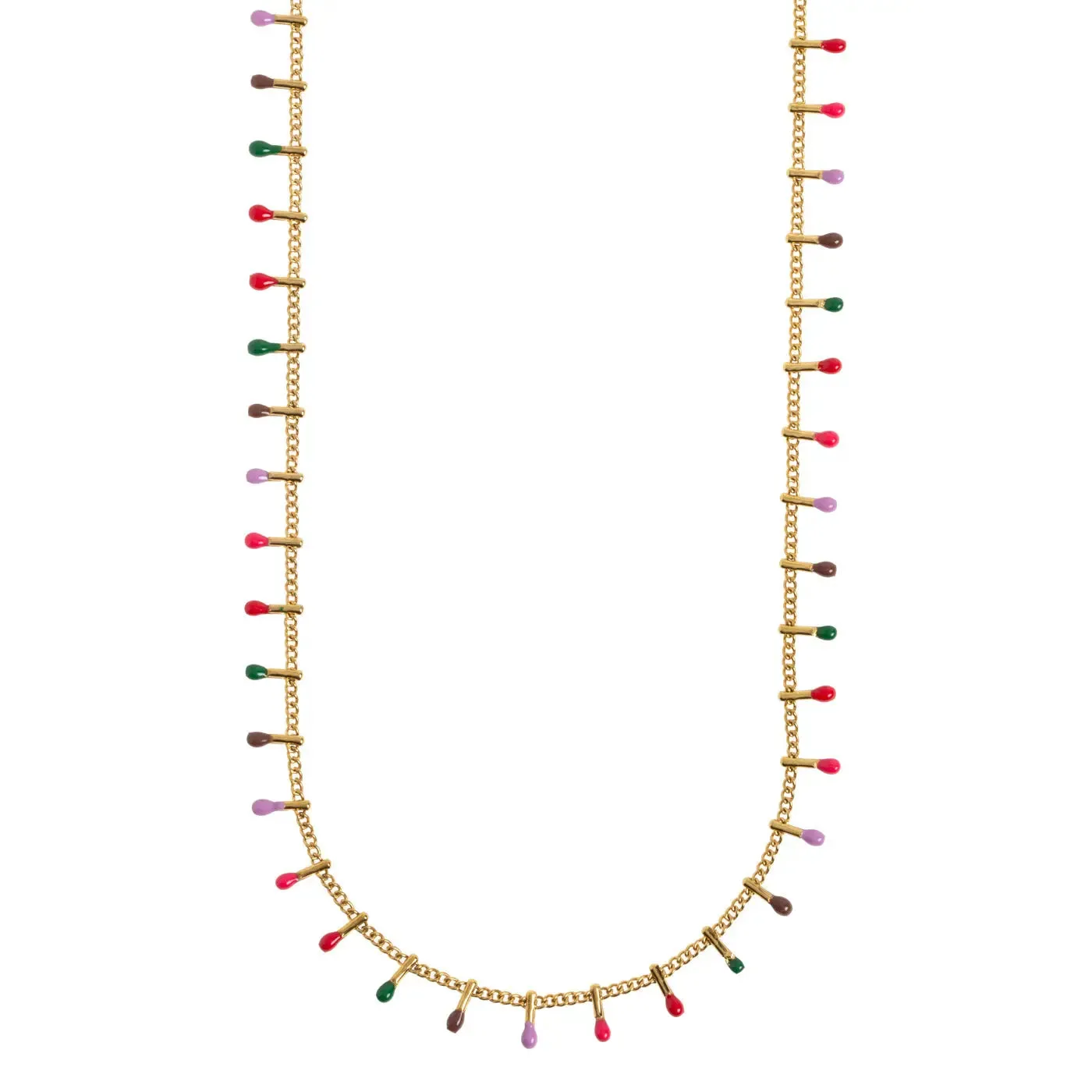 Sasha - Multi Color Enamel Necklace Stainless Steel