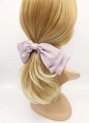 satin double stacked hair bow for women