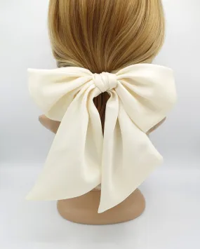 satin giant hair bow french barrette wide tail oversized women hair accessory