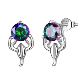 Scorpio Stud Earrings Women Girls Constellation Jewelry Mystic Topaz Sterling Silver