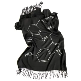 Serotonin & Dopamine Scarf, Silkscreened Bamboo Pashmina