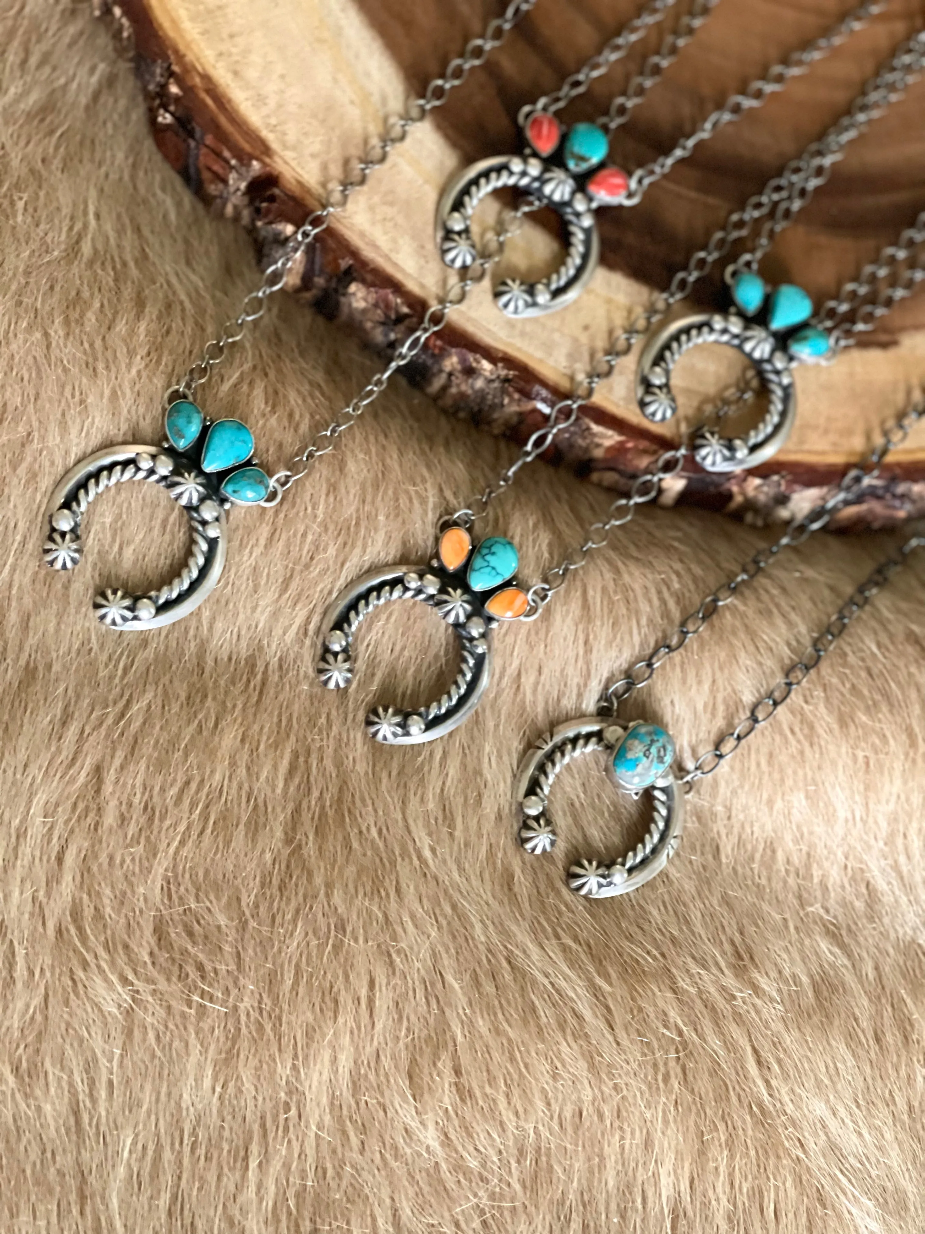 Silver Naja Necklace with Turquoise Inlay