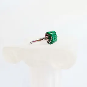 Silver Square Malachite Ring