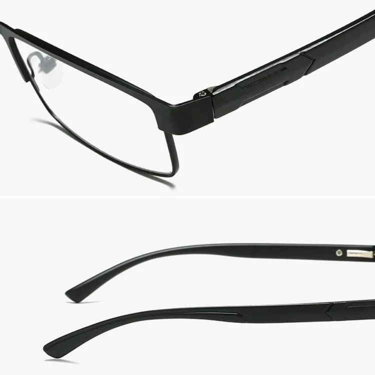 Simple Matel Frame Reading Glasses Hyperopia Eyeglasses  2.00D(Gun-color)