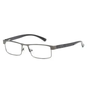 Simple Matel Frame Reading Glasses Hyperopia Eyeglasses  2.00D(Gun-color)