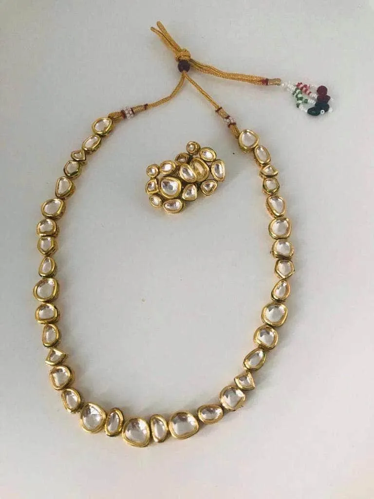 Single Line Abstract Kundan Necklace