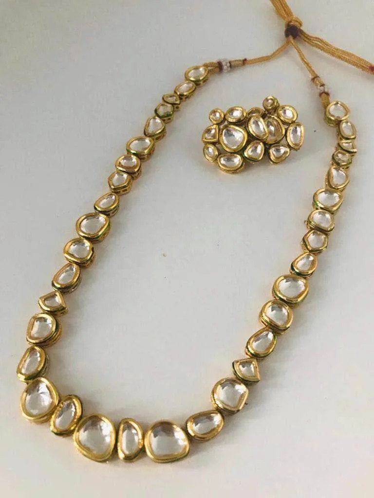 Single Line Abstract Kundan Necklace