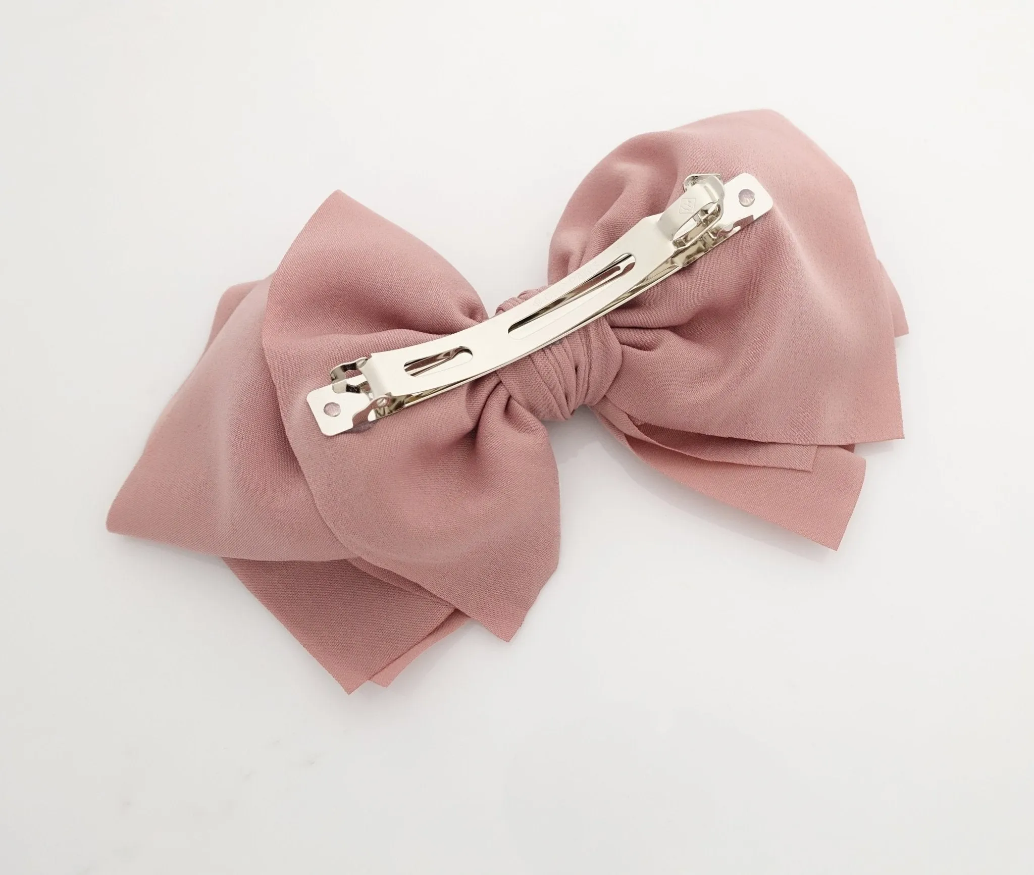 sleek asymmetric hair bow barrette handmade solid color women hair bow hair clip accessory