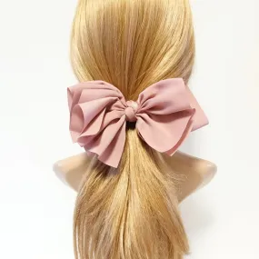 sleek asymmetric hair bow barrette handmade solid color women hair bow hair clip accessory