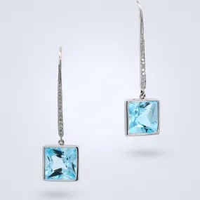 Sleek Topaz Diamond Earrings